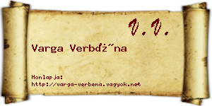 Varga Verbéna névjegykártya